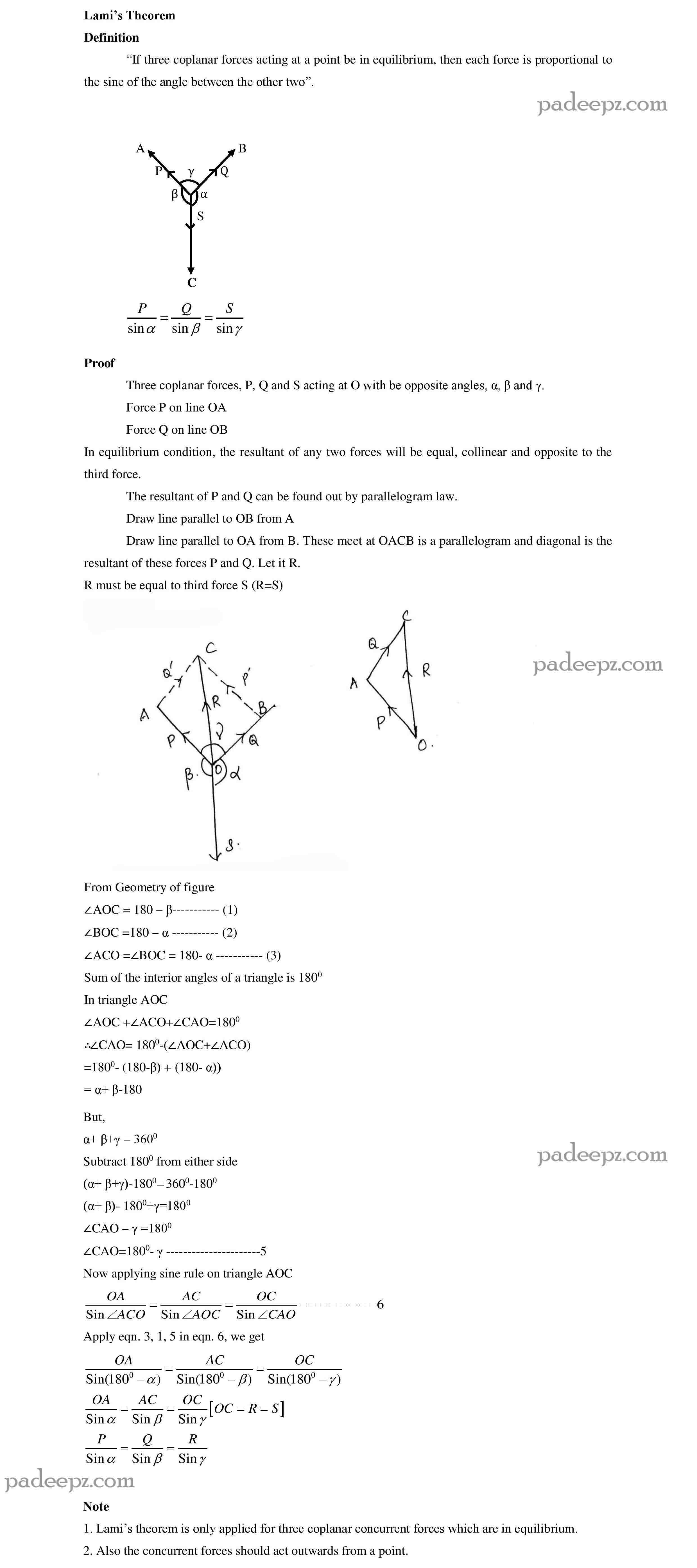 GE8292 Engineering Mechanics Lami s Theorem Padeepz
